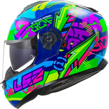 CASCO MODULAR LS2-FF908 STROBE II SVENT BLUE GREEN/EVENTO AZUL VERDE -ECE 22.06.
