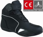 BOTAS DE MOTO ZAPATILLAS DE MOTO IMPERMEABLES Y TRANSPIRABLES CON HOMOLOGACIÓN CE ALLEYCAT BLANCO NEGRO - Imagen 2