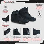 BOTAS DE MOTO ZAPATILLAS DE MOTO IMPERMEABLES Y TRANSPIRABLES CON HOMOLOGACIÓN CE ALLEYCAT NEGROS - Imagen 7