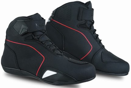 BOTAS DE MOTO ZAPATILLAS DE MOTO IMPERMEABLES Y TRANSPIRABLES CON HOMOLOGACIÓN CE ALLEYCAT ROJO NEGRO