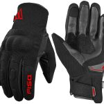 GUANTES DE INVIERNO PARA MOTORISTAS, UNISEX, IMPERMEABLES Y TERMICOS/ FISA ATOM NEGRO ROJO