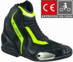 BOTAS DE MOTO CARRETERA ESTILO DEPORTIVO CAÑA CORTA IMPERMEABLES Y TRANSPIRABLES CON HOMOLOGACIÓN CE Y EPI/ LAGUNA SWIFT FLUOR NEGRO - Imagen 2