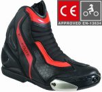 BOTAS DE MOTO CARRETERA ESTILO DEPORTIVO CAÑA CORTA IMPERMEABLES Y TRANSPIRABLES CON HOMOLOGACIÓN CE Y EPI/ LAGUNA SWIFT ROJO NEGRO - Imagen 2