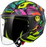 CASCO JET PARA NIÑOS (JUNIOR) LS2-OF622 FUNNY II JOY BLACK/ MULTI COLOR ECE 22-06