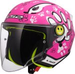 CASCO JET PARA NIÑOS (JUNIOR) LS2-OF622 FUNNY II PAWS PINK/ ROSA BLANCO ECE 22-06