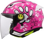 CASCO JET PARA NIÑOS (JUNIOR) LS2-OF622 FUNNY II PAWS PINK/ ROSA BLANCO ECE 22-06 - Imagen 2