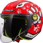 CASCO JET PARA NIÑOS (JUNIOR) LS2-OF622 FUNNY II PAWS RED/ ROJO BLANCO ECE 22-06