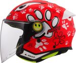 CASCO JET PARA NIÑOS (JUNIOR) LS2-OF622 FUNNY II PAWS RED/ ROJO BLANCO ECE 22-06 - Imagen 2