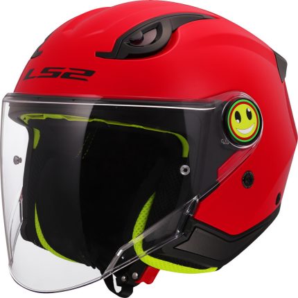 CASCO JET PARA NIÑOS (JUNIOR) LS2-OF622 FUNNY II SOLID RED/ ROJO ECE 22-06