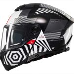 CASCO MODULAR MT- ATOM 2 SV STRANGE B2 BLANCO NEGRO BRILLO /ECE 22.06