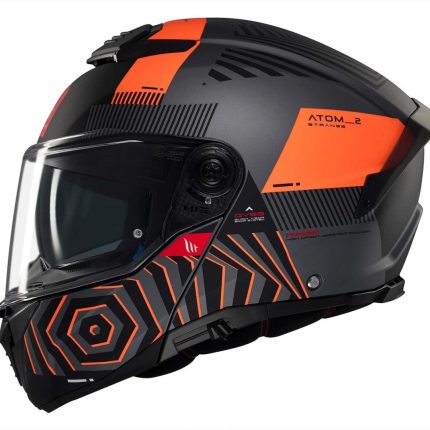 CASCO MODULAR MT- ATOM 2 SV STRANGE C4 NARANJA NEGRO  MATE /ECE 22.06
