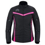 CHAQUETA DE MOTO INVIERNO FAST LADY ROSA NEGRA  EN TEXTIL IMPERMEABLE, TÉRMICO CON PROTECCIONES C.E Nivel 2 - Imagen 2