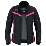 CHAQUETA DE MOTO INVIERNO FAST LADY ROSA NEGRA  EN TEXTIL IMPERMEABLE, TÉRMICO CON PROTECCIONES C.E Nivel 2 - Imagen 3