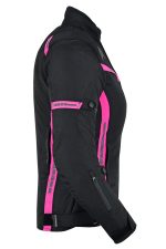 CHAQUETA DE MOTO INVIERNO FAST LADY ROSA NEGRA  EN TEXTIL IMPERMEABLE, TÉRMICO CON PROTECCIONES C.E Nivel 2 - Imagen 4