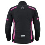 CHAQUETA DE MOTO INVIERNO FAST LADY ROSA NEGRA  EN TEXTIL IMPERMEABLE, TÉRMICO CON PROTECCIONES C.E Nivel 2 - Imagen 6