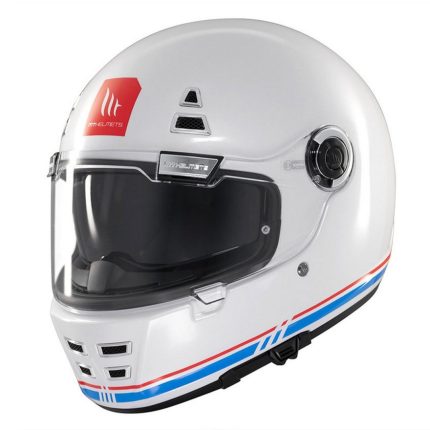 CASCO INTEGRAL HELMET  MT JARAMA SV SOLID A7 BLANCO BRILLO CON GAFA SOLAR