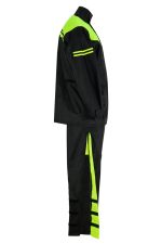 TRAJE DE LLUVIA MONSOON FLUOR NEGRO CHAQUETA Y PANTALON CHUBASQUERO IMPERMEABLE DE MOTO EN DOS PIEZAS ESTILO - Imagen 2