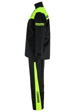 TRAJE DE LLUVIA MONSOON FLUOR NEGRO CHAQUETA Y PANTALON CHUBASQUERO IMPERMEABLE DE MOTO EN DOS PIEZAS ESTILO - Imagen 4