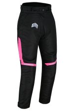 PANTALÓN DE MOTO EN CORDURA PARA CHICAS, 100% IMPERMEABLE ARTEMISA ROSA