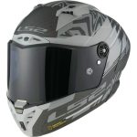 CASCO INTEGRAL FIBRA DE CARBONO DE LS2 -FF805 THUNDER C GP AERO POLAR M.BLACK-CE 22.06/ GRIS NEGRO MATE