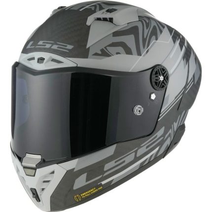CASCO INTEGRAL FIBRA DE CARBONO DE LS2 -FF805 THUNDER C GP AERO POLAR M.BLACK-CE 22.06/ GRIS NEGRO MATE