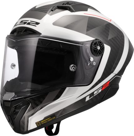 CASCO INTEGRAL FIBRA DE CARBONO DE LS2 -FF805 THUNDER GP AERO RAUTE WHITE GREY-CE 22.06/ BLANCO GRIS