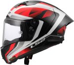 CASCO INTEGRAL FIBRA DE CARBONO DE LS2 -FF805 THUNDER GP AERO RAUTE WHITE RED-CE 22.06/ NEGRO ROJO BLANCO - Imagen 2