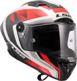 CASCO INTEGRAL FIBRA DE CARBONO DE LS2 -FF805 THUNDER GP AERO RAUTE WHITE RED-CE 22.06/ NEGRO ROJO BLANCO - Imagen 4