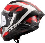 CASCO INTEGRAL FIBRA DE CARBONO DE LS2 -FF805 THUNDER GP AERO RAUTE WHITE RED-CE 22.06/ NEGRO ROJO BLANCO - Imagen 5