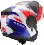 CASCO MODULAR LS2- FF902 SCOPE II DURIA WHITE BLUE RED-06/ ECE 22.06. BLANCO AZUL ROJO - Imagen 4