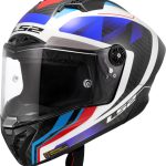 CASCO INTEGRAL FIBRA DE CARBONO DE LS2 -FF805 THUNDER GP AERO RAUTE BLUE RED-CE 22.06/ NEGRO BLANCO ROJO AZUL
