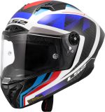 CASCO INTEGRAL FIBRA DE CARBONO DE LS2 -FF805 THUNDER GP AERO RAUTE BLUE RED-CE 22.06/ NEGRO BLANCO ROJO AZUL