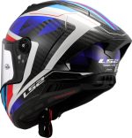 CASCO INTEGRAL FIBRA DE CARBONO DE LS2 -FF805 THUNDER GP AERO RAUTE BLUE RED-CE 22.06/ NEGRO BLANCO ROJO AZUL - Imagen 5