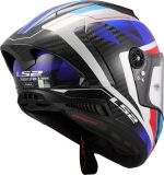 CASCO INTEGRAL FIBRA DE CARBONO DE LS2 -FF805 THUNDER GP AERO RAUTE BLUE RED-CE 22.06/ NEGRO BLANCO ROJO AZUL - Imagen 6