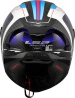 CASCO INTEGRAL FIBRA DE CARBONO DE LS2 -FF805 THUNDER GP AERO RAUTE BLUE RED-CE 22.06/ NEGRO BLANCO ROJO AZUL - Imagen 8