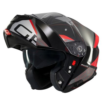 CASCO MODULAR MT-GENESIS SV ATEMPO B15 BRILLO- ROJO GRIS BRILLO/ ECE 22.06