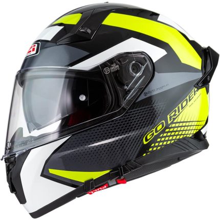CASCO INTEGRAL DE NZI GO RIDER STREAM DUO QUADRI BLACK&GREY&YELLOW