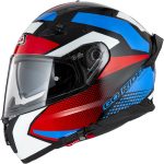 CASCO INTEGRAL DE NZI GO RIDER STREAM DUO QUADRI BLACK&RED&BLUE
