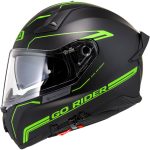 CASCO INTEGRAL DE NZI GO RIDER STREAM DUO SOLID NOUVEAU BLACK K VERDE MATT