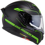 CASCO INTEGRAL DE NZI GO RIDER STREAM DUO SOLID NOUVEAU BLACK K VERDE MATT - Imagen 3