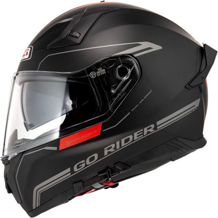 CASCO INTEGRAL DE NZI GO RIDER STREAM DUO SOLID NOUVEAU BLACK&RED MATT
