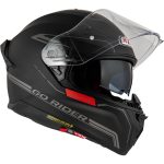 CASCO INTEGRAL DE NZI GO RIDER STREAM DUO SOLID NOUVEAU BLACK&RED MATT - Imagen 4