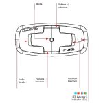 INTERCOMUNICADOR BLUETOOTH LS2 CARDO INTERCOM 4X UCS BLACK ECE 22.06 BULK - Imagen 3