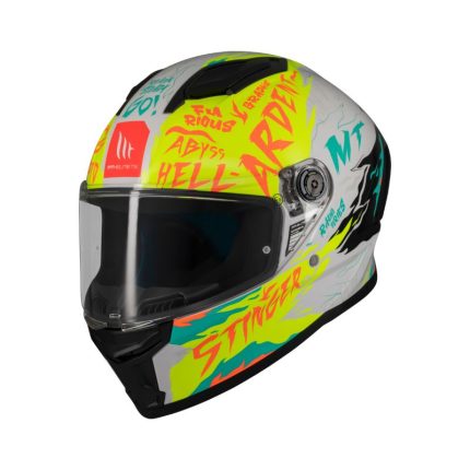 CASCO INTEGRAL HELMET MT STINGER 2 ARDENT A3 BRILLO/ BLANCO AMARILLO BRILLO /ECE 22.06
