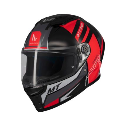 CASCO INTEGRAL HELMET MT STINGER 2 TRON B15 BRILLO/ ROJO NEGREO  BRILLO /ECE 22.06