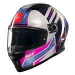 CASCO INTEGRAL HELMET MT STINGER 2 TRON C8 BRILLO/ ROSA GRIS AZUL VILETA /ECE 22.06