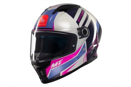 CASCO INTEGRAL HELMET MT STINGER 2 TRON C8 BRILLO/ ROSA GRIS AZUL VILETA /ECE 22.06