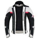 CHAQUETA DE CORDURA PARA VERANO PERFORADA CON FORRO DESMONTABLE EM366 PLATA ROJA NEGRA - Imagen 4