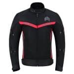 CHAQUETA DE CORDURA PARA VERANO PERFORADA CON FORRO DESMONTABLE EM366 ROJA NEGRA - Imagen 2