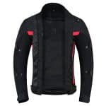 CHAQUETA DE CORDURA PARA VERANO PERFORADA CON FORRO DESMONTABLE EM366 ROJA NEGRA - Imagen 4